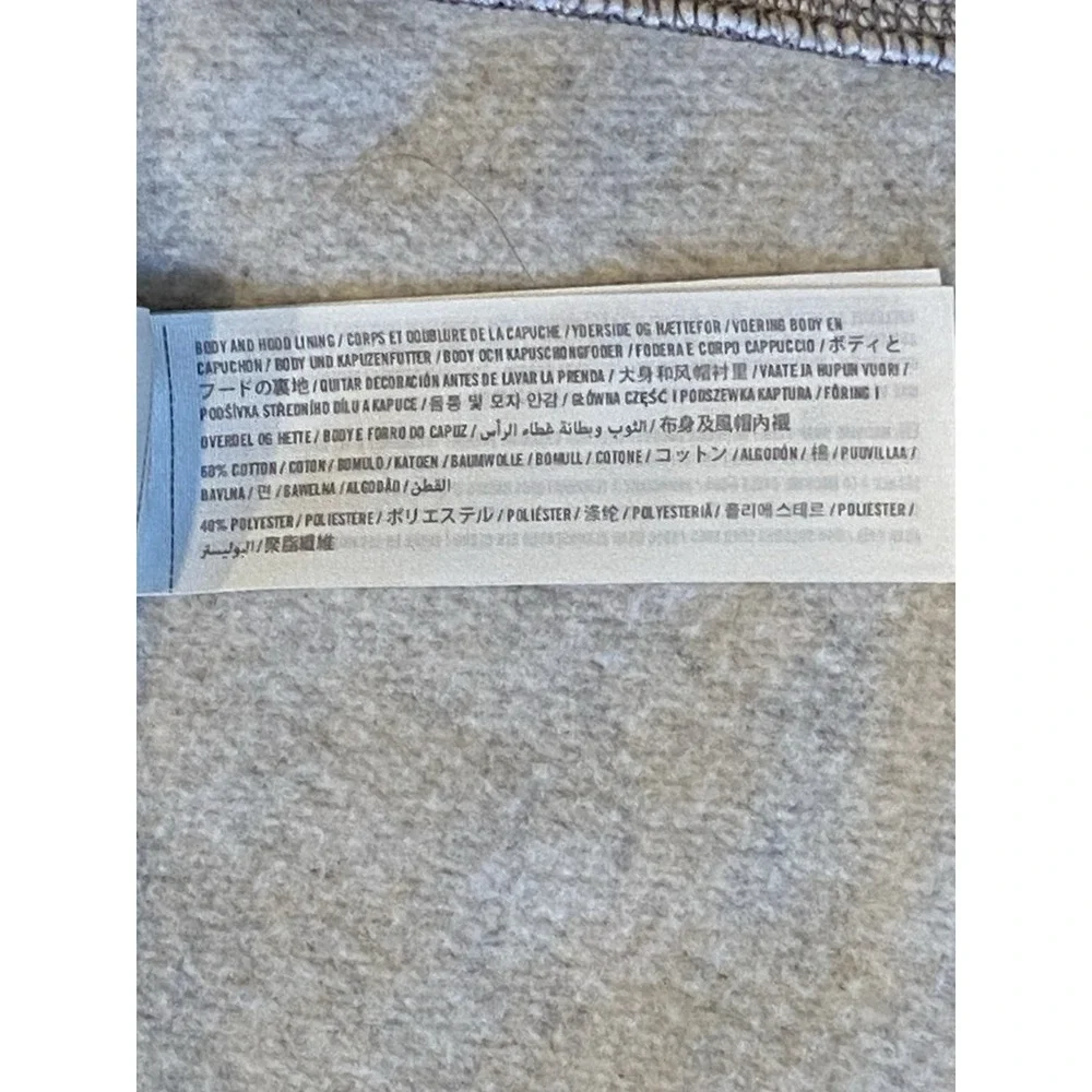 Abercrombie & Fitch Women's Small Grey & White Full Zip Hooded Jacket Logo